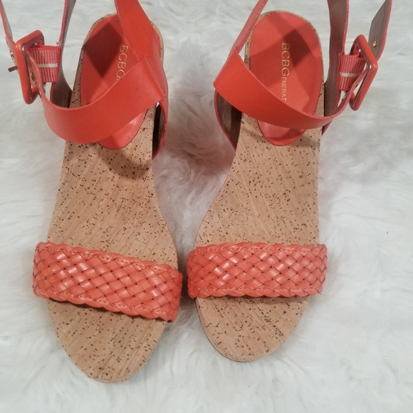 BCBGeneration orange wedges cork shoes. Size 8 - Picture 7 of 8